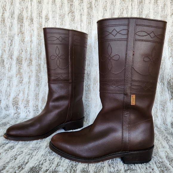 El Estribo Shoes - El Estribo Spanish "Camperos" Riding Boots Brown Leather | Women's Size 39, 8 US